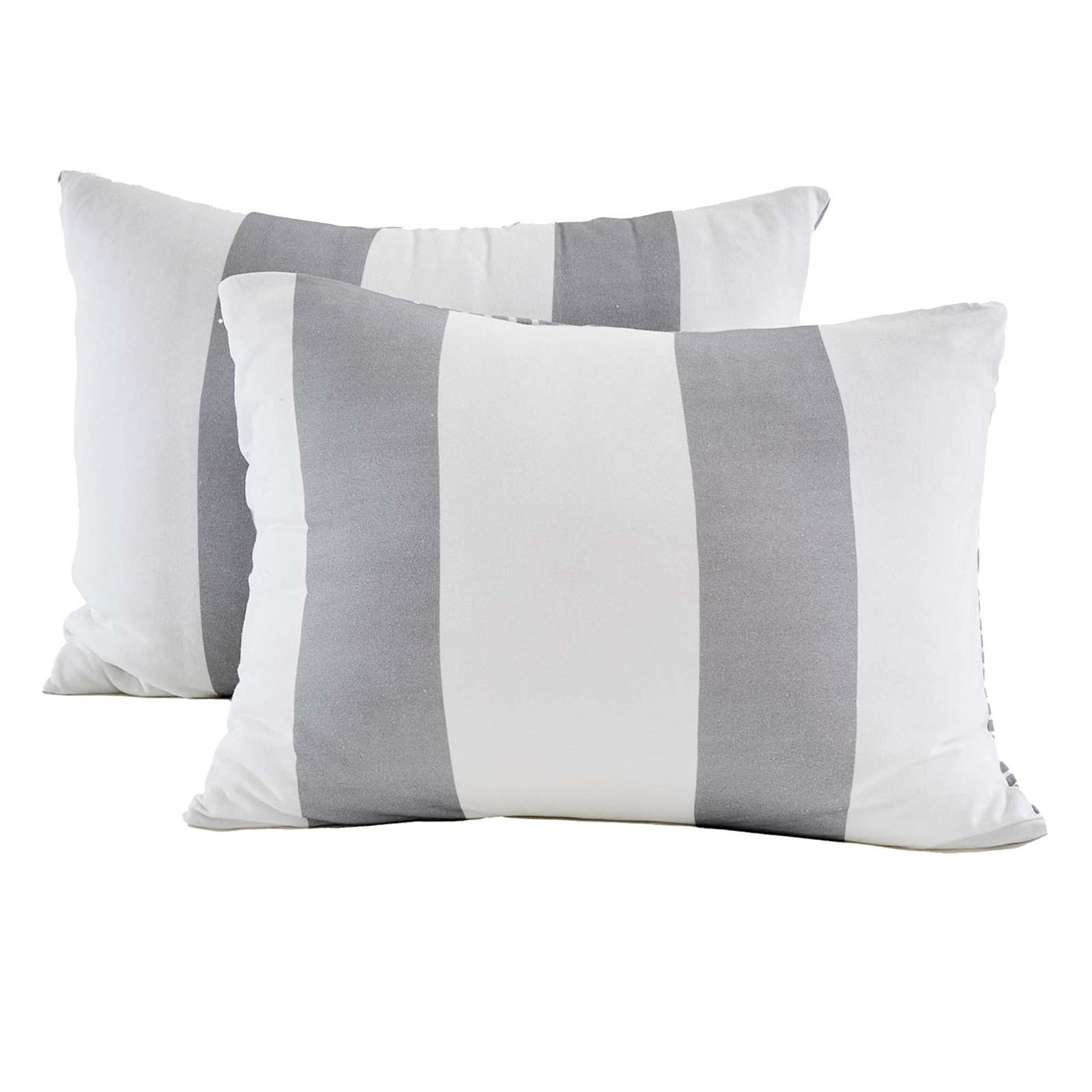 Grey Rugby Grid Reversible Comforter Set, Full/Queen