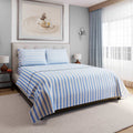 4-Piece Allure Blue Striped Cotton Sheet Set