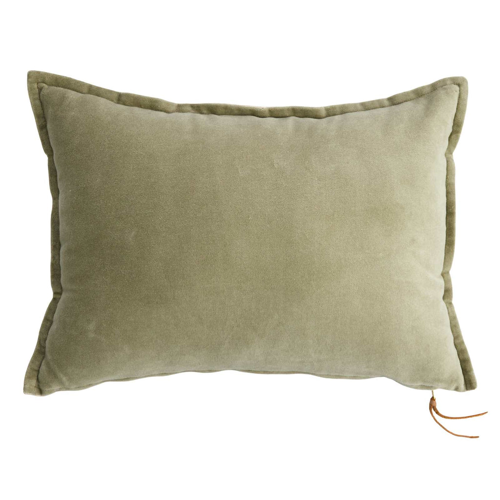 Elm Velvet Cotton Throw Pillow, 14x20