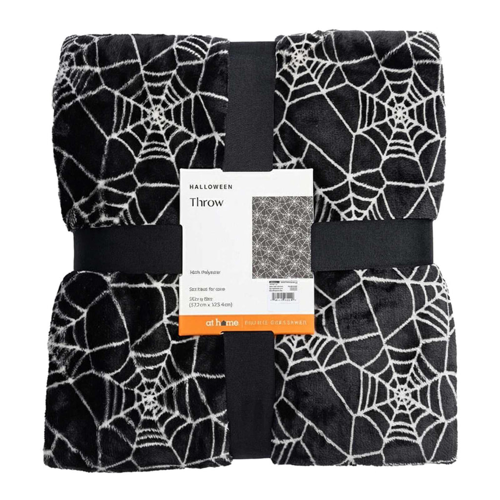 Black & White Spider Web Throw Blanket, 50x60