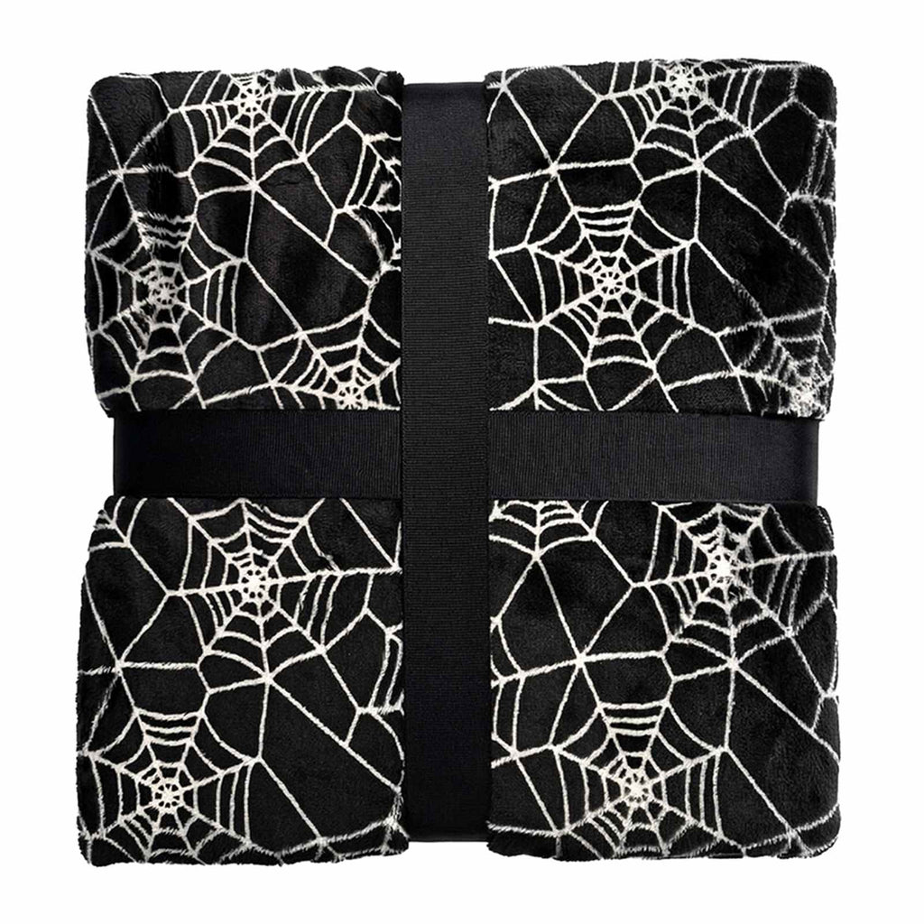 Black & White Spider Web Throw Blanket, 50x60