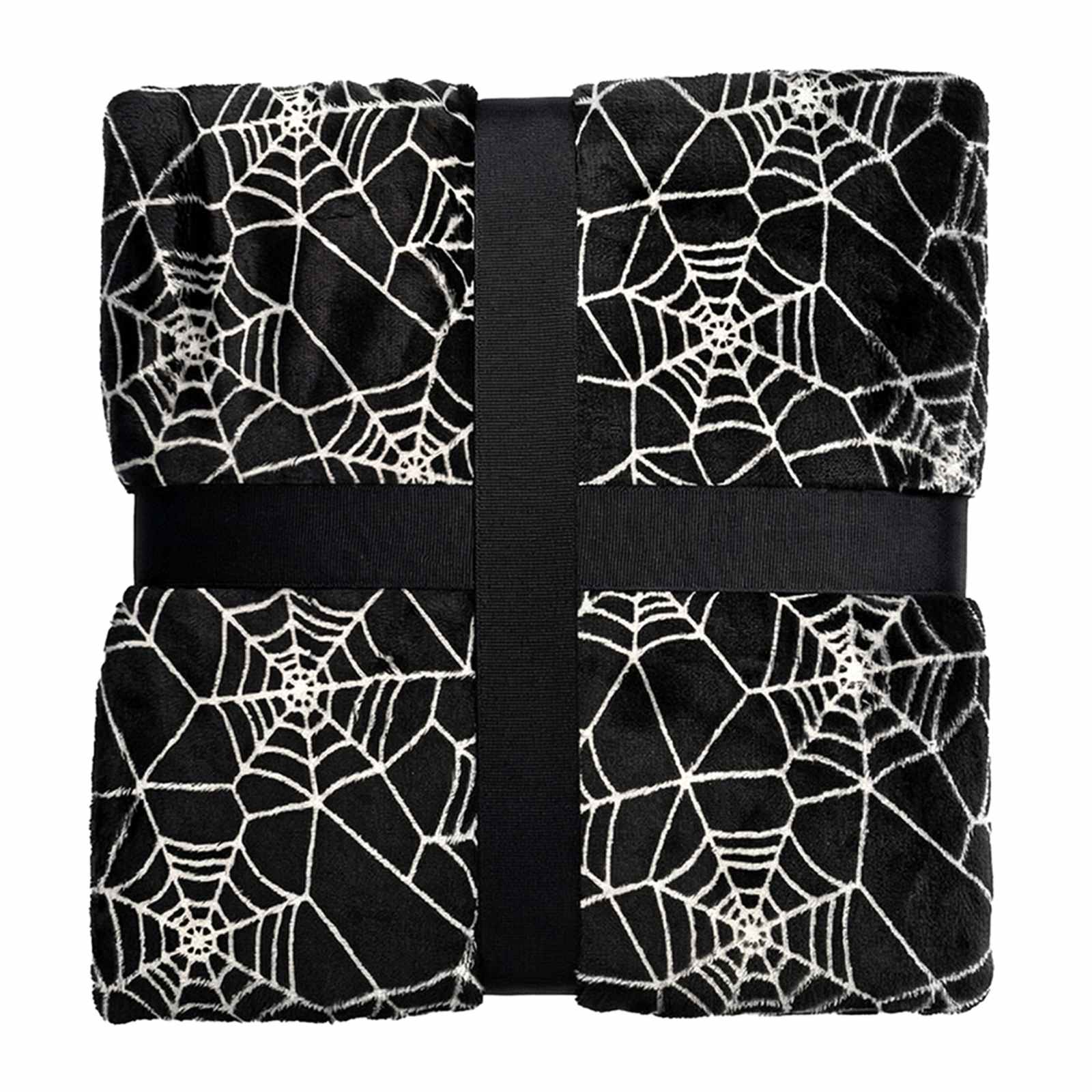 Black & White Spider Web Throw Blanket, 50x60