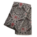 Dark Grey Victorian Damask Jacquard Throw Blanket, 50x60