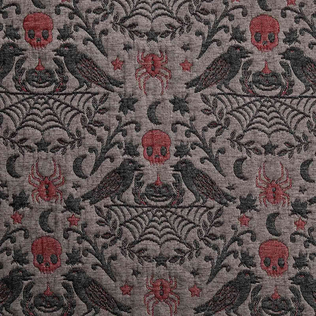 Dark Grey Victorian Damask Jacquard Throw Blanket, 50x60