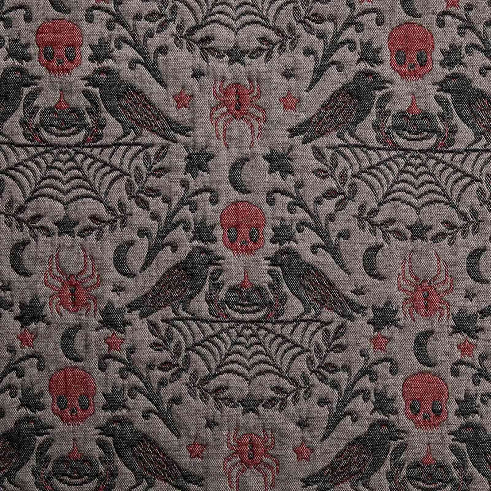 Dark Grey Victorian Damask Jacquard Throw Blanket, 50x60
