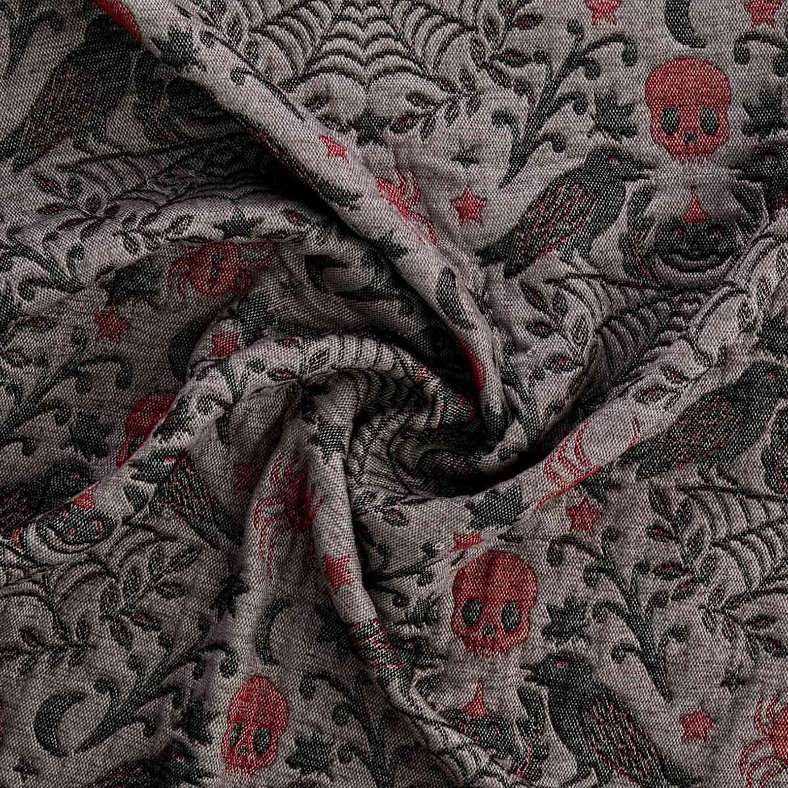 Dark Grey Victorian Damask Jacquard Throw Blanket, 50x60