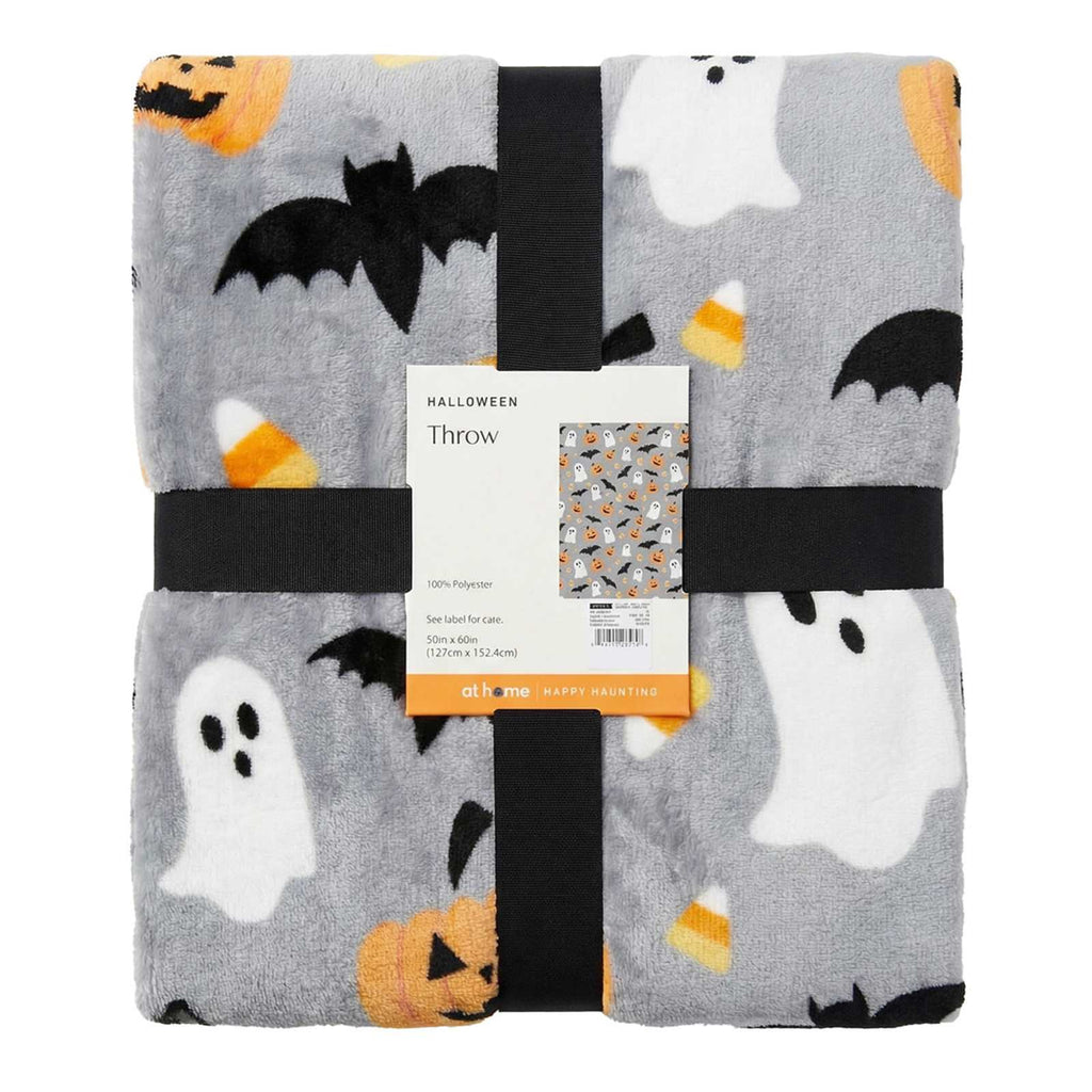 Cute Ghost & Candy Throw Blanket, 50x60