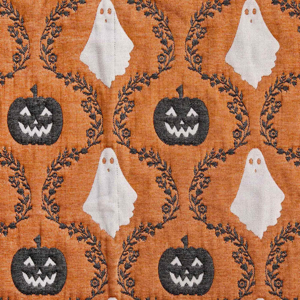 Orange Trellis Ghost Jacquard Throw Blanket, 50x60