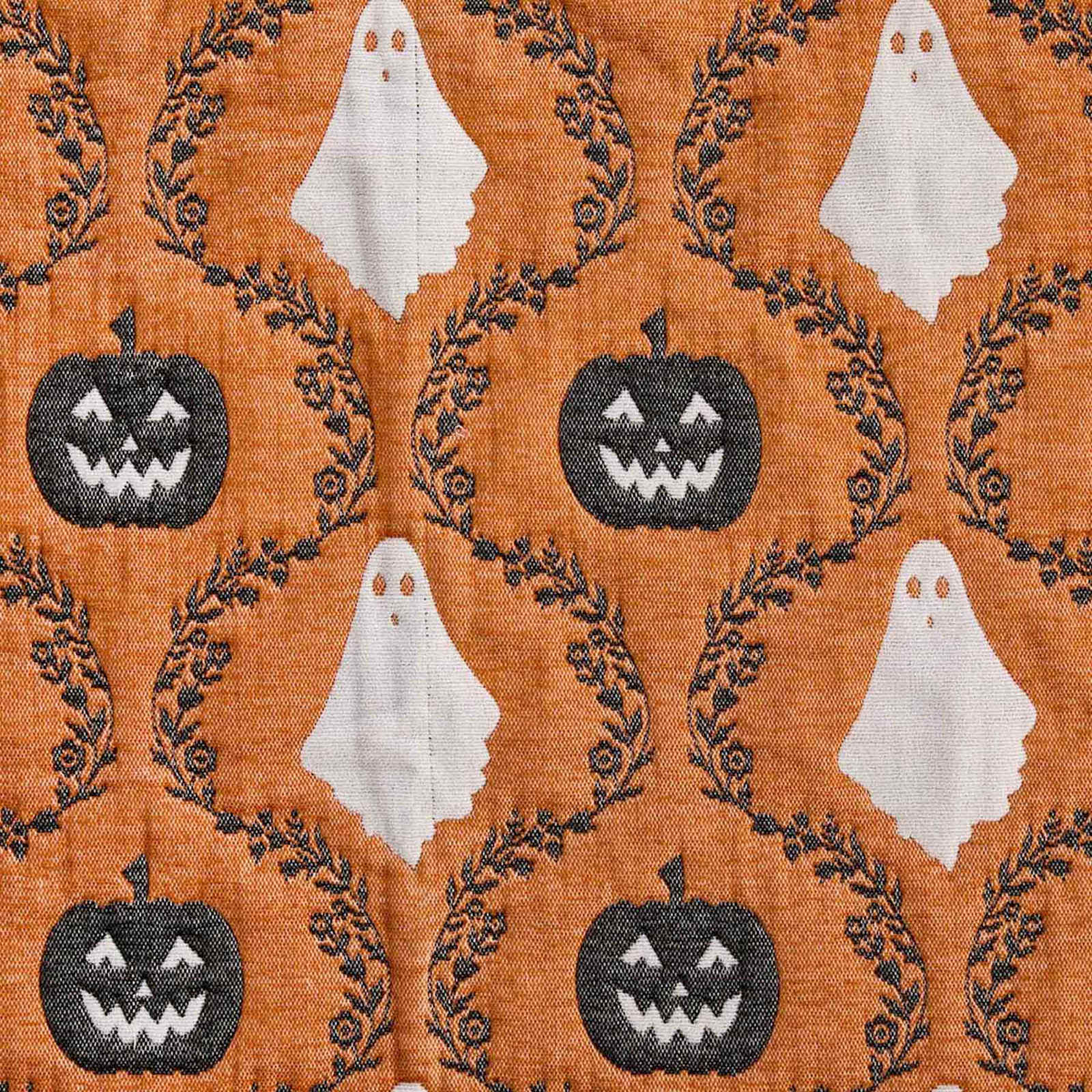 Orange Trellis Ghost Jacquard Throw Blanket, 50x60