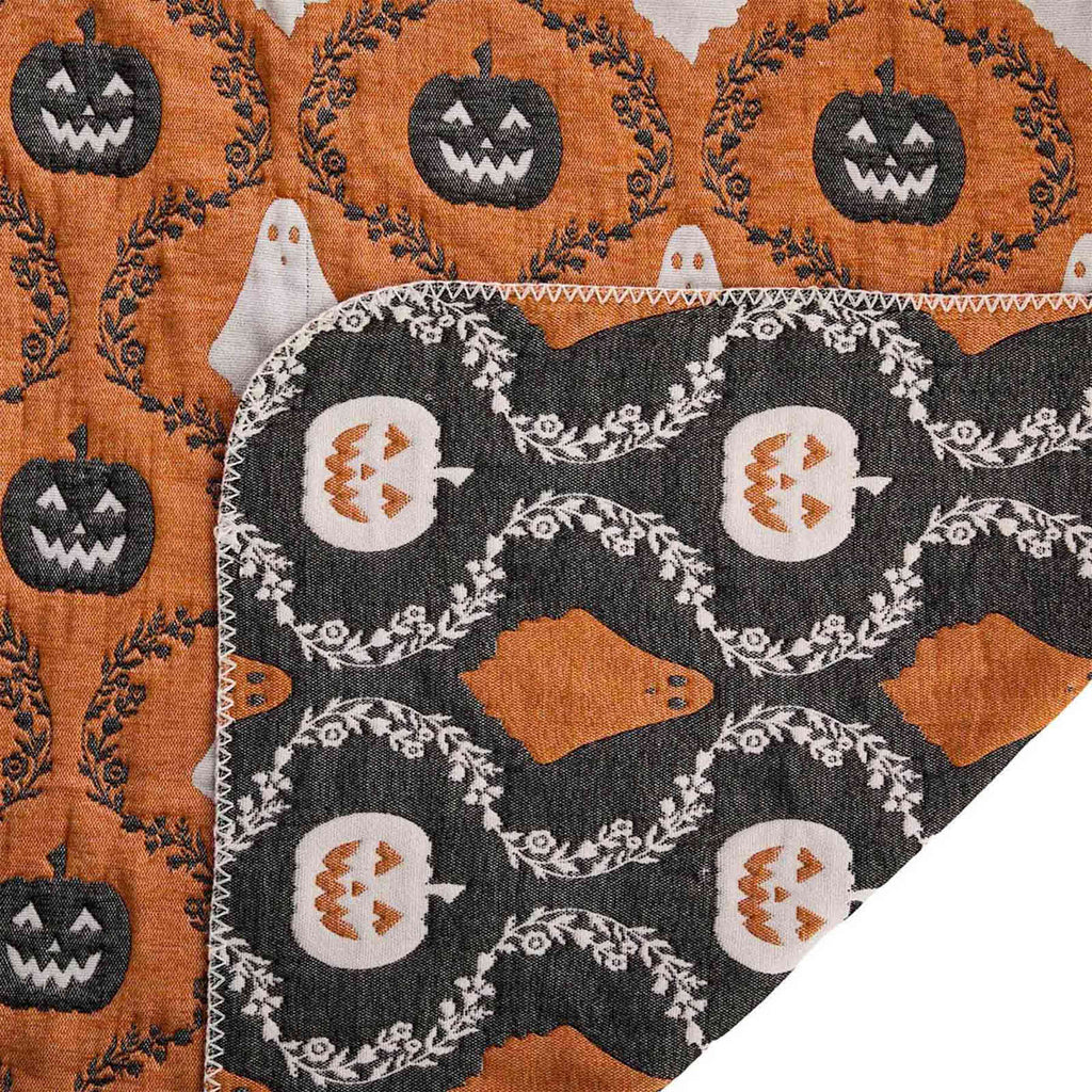Orange Trellis Ghost Jacquard Throw Blanket, 50x60