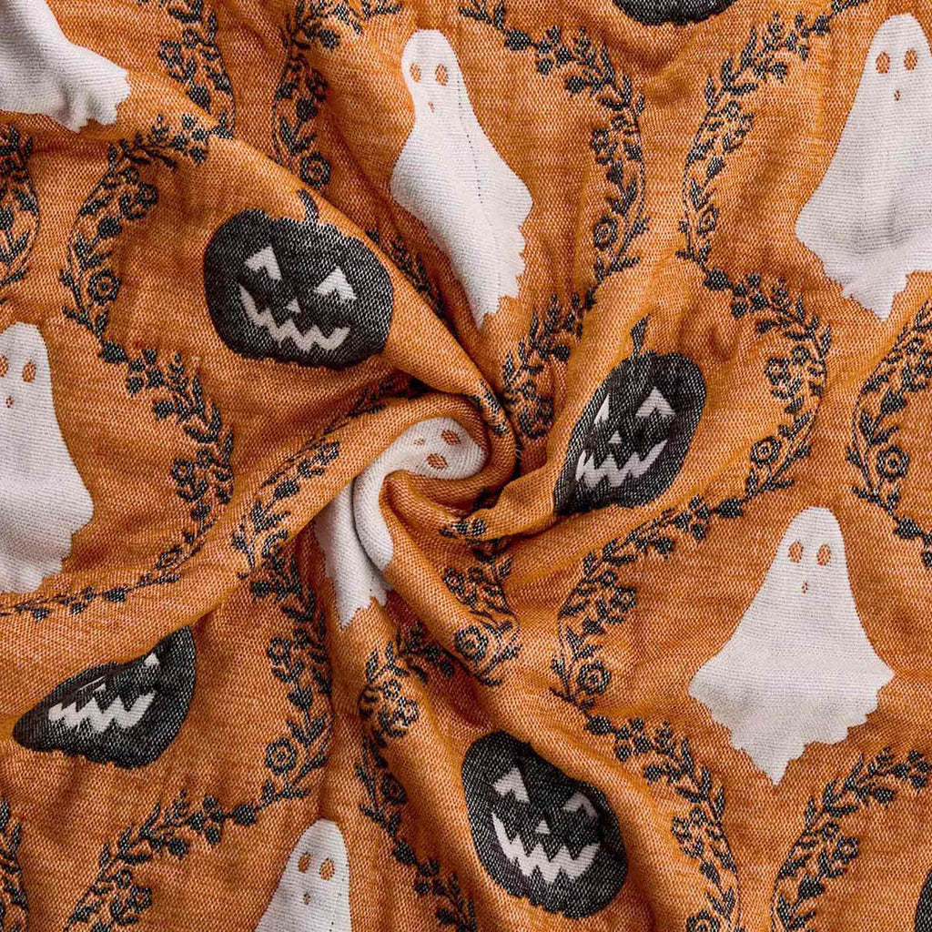 Orange Trellis Ghost Jacquard Throw Blanket, 50x60