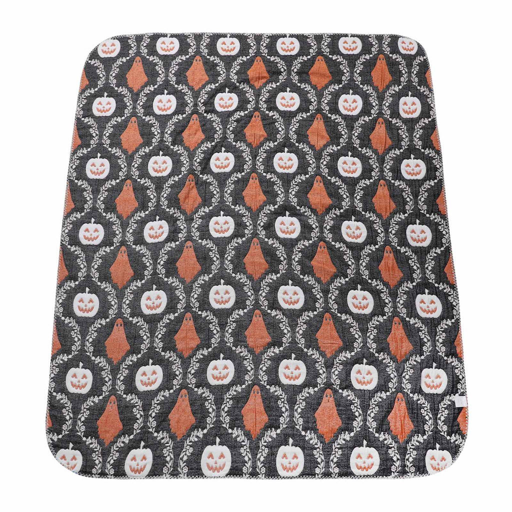 Orange Trellis Ghost Jacquard Throw Blanket, 50x60