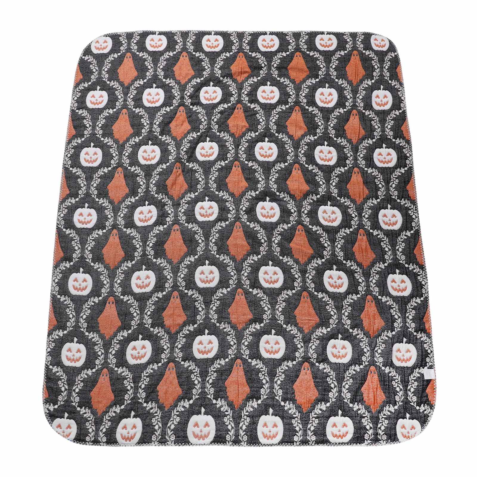Orange Trellis Ghost Jacquard Throw Blanket, 50x60