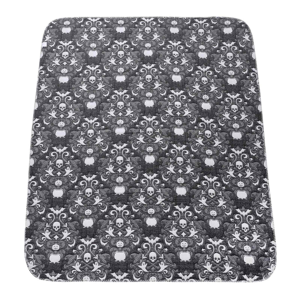 Grey Damask Spooky Jacquard Throw Blanket, 50x60