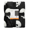Black & White Skull Repeat Throw Blanket, 50x60