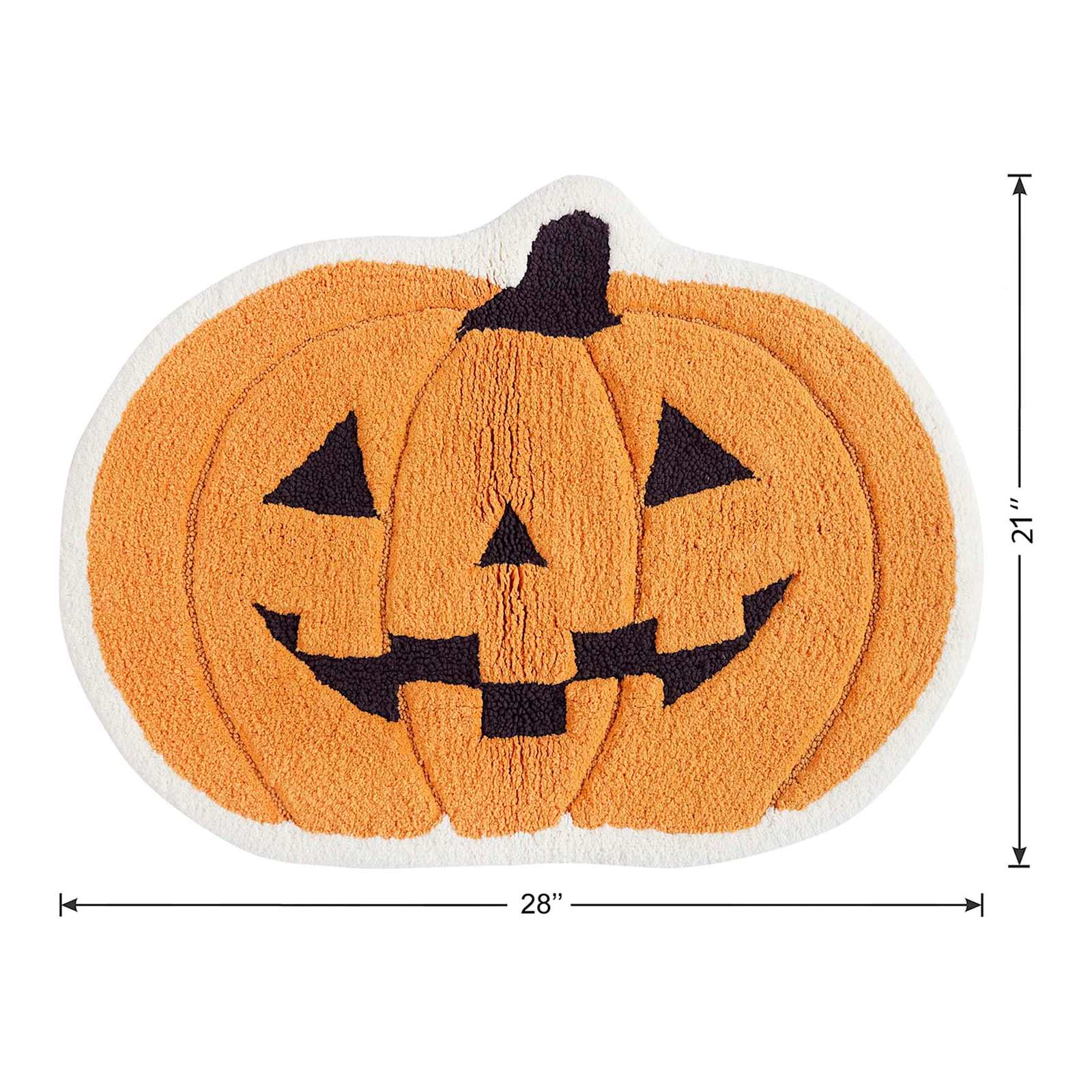 Happy Haunting Jack-o'-Lantern Shaped Bath Rug, 21x28