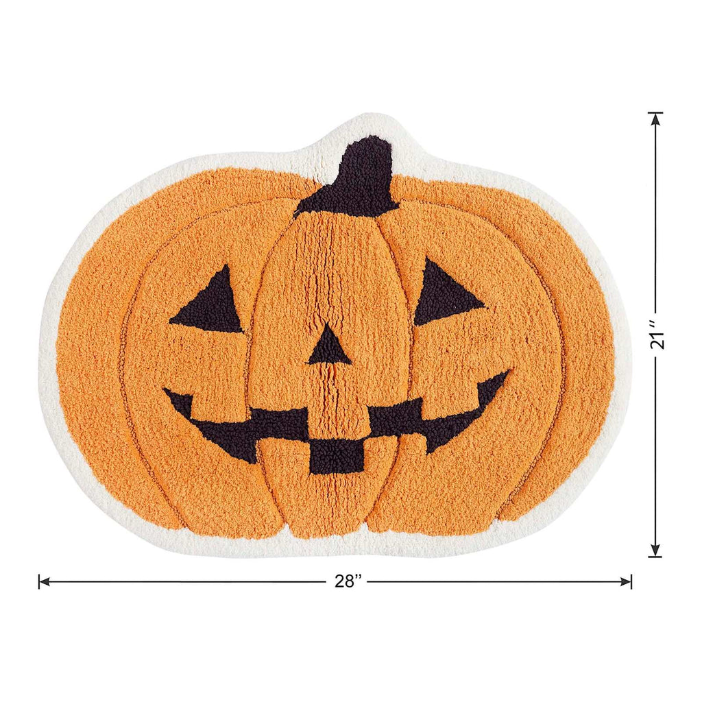 Happy Haunting Jack-o'-Lantern Shaped Bath Rug, 21x28