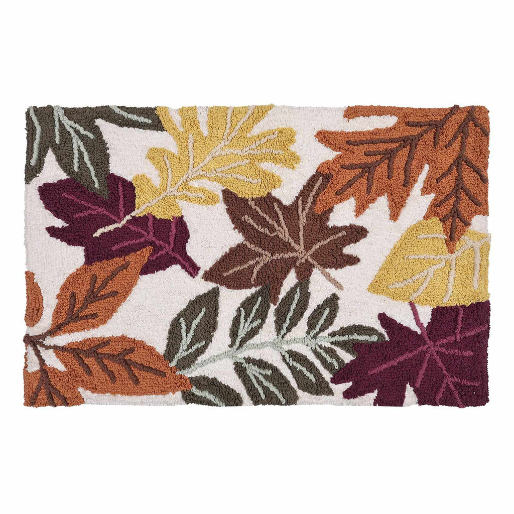 Fall Ambrosia Leaves Bath Rug, 20x30