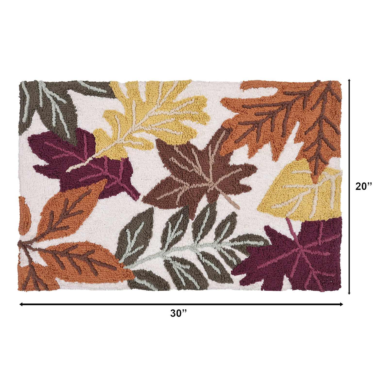 Fall Ambrosia Leaves Bath Rug, 20x30