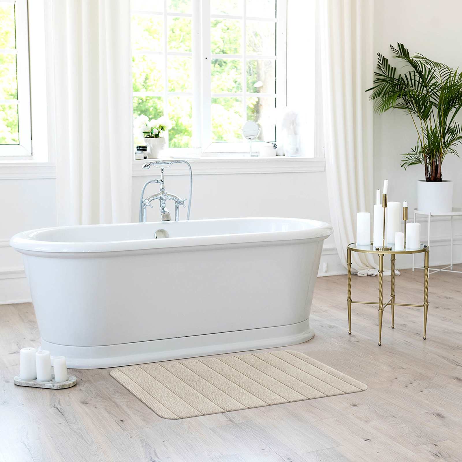 Sandshell Cotton Memory Foam Bath Rug, 20x30