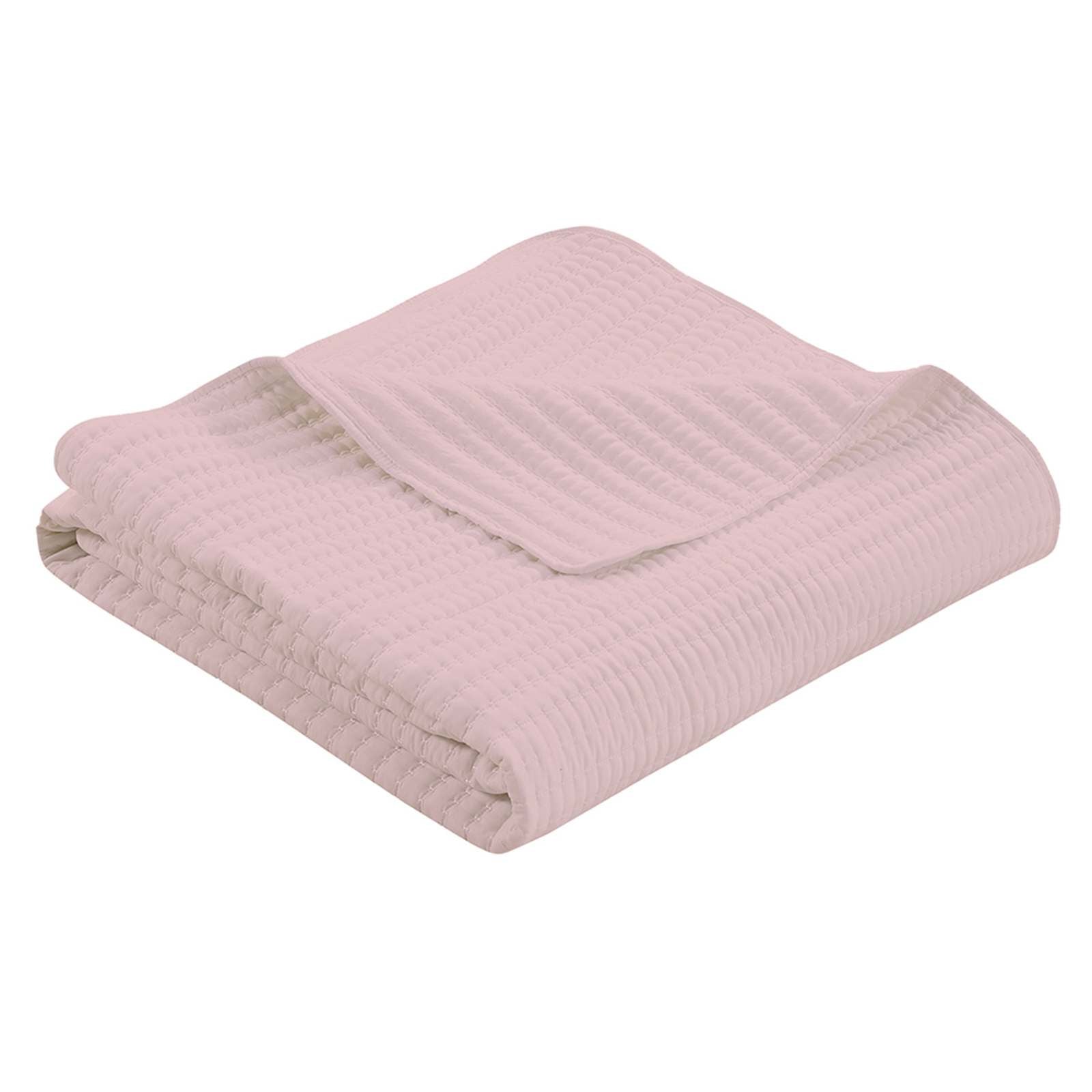 3-Piece Pale Mauve Washed Microfiber Quilt Set, Full/Queen