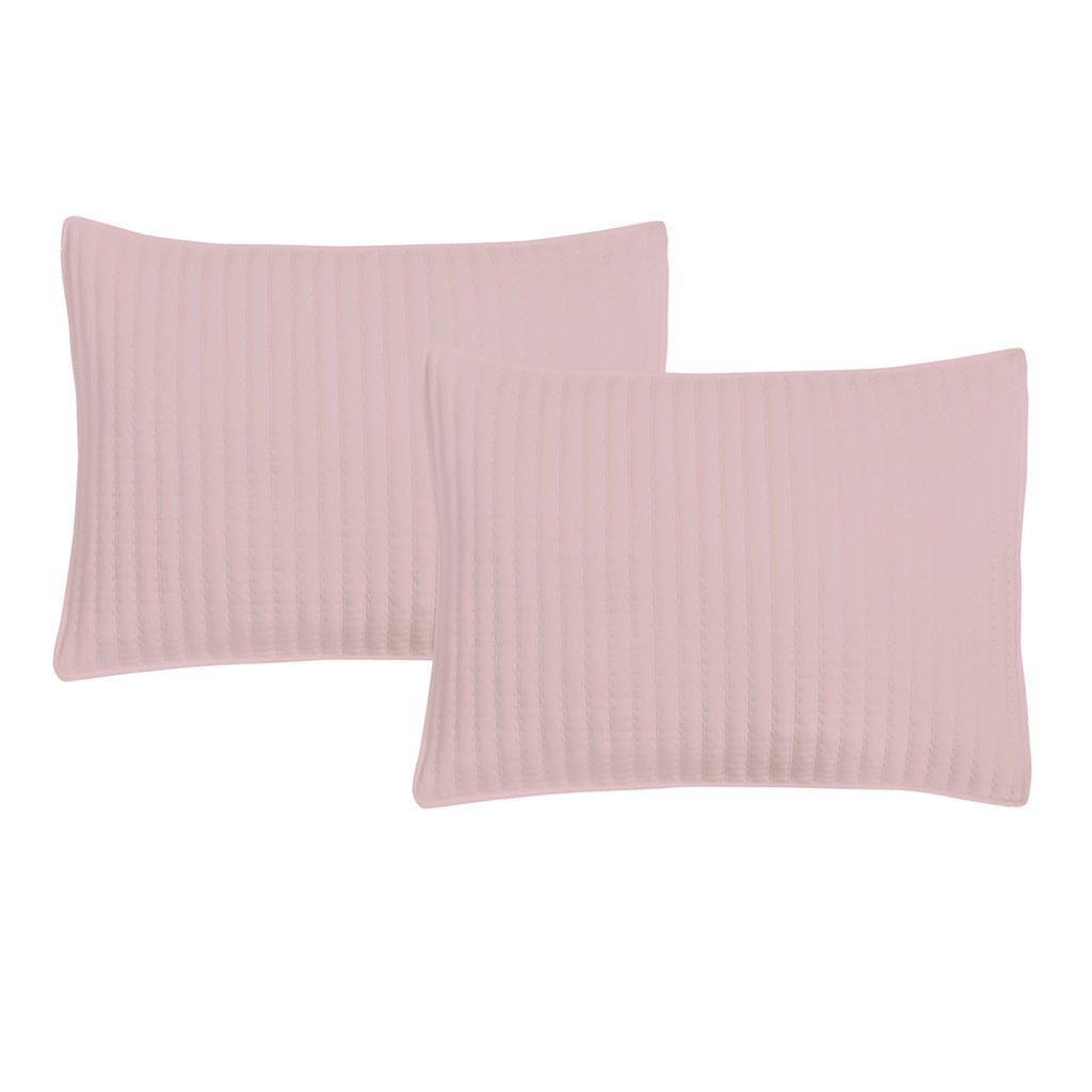 3-Piece Pale Mauve Washed Microfiber Quilt Set, Full/Queen