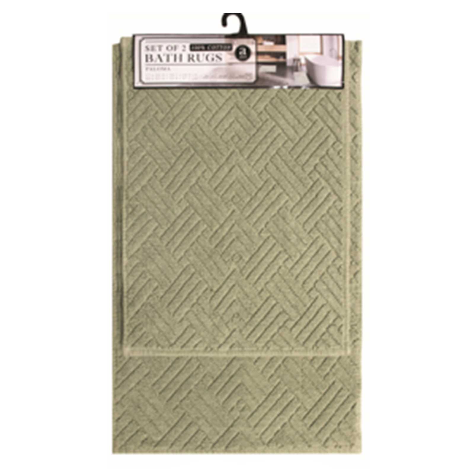 2-Piece Sage Paloma Cotton Bath Mat Set