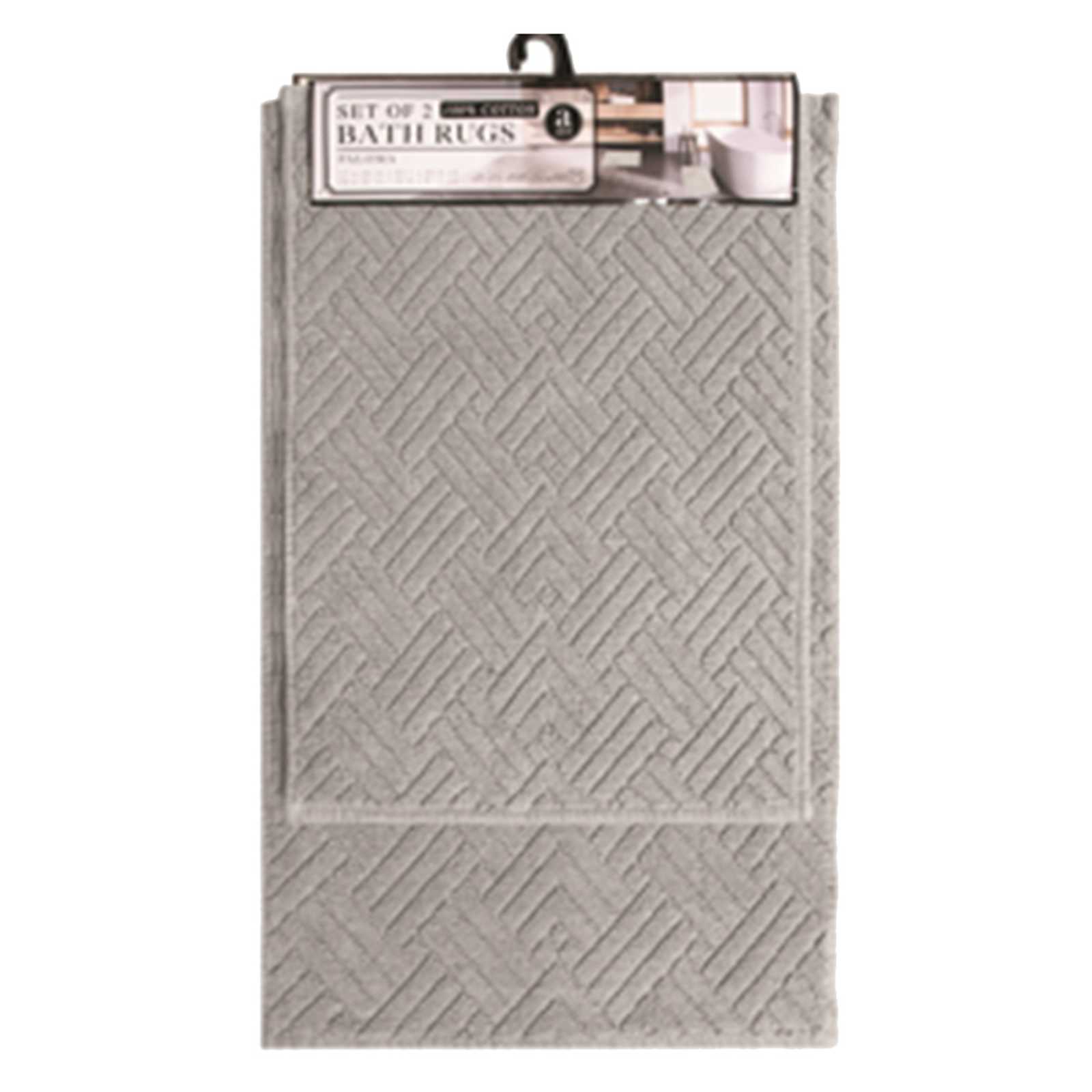 2-Piece Grey Paloma Cotton Bath Mat Set