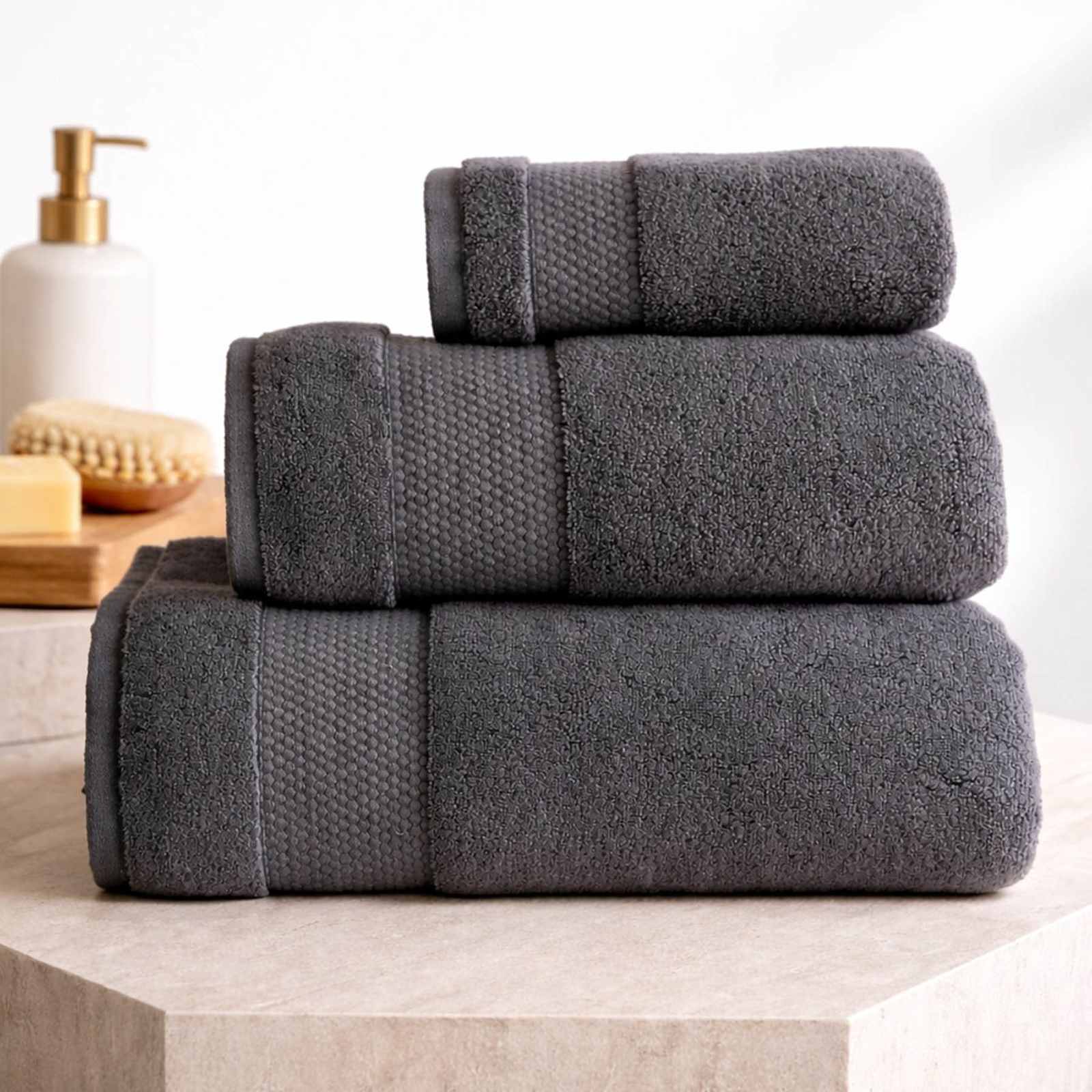 Grey Classic Turkish Solid Zero Twist Towels