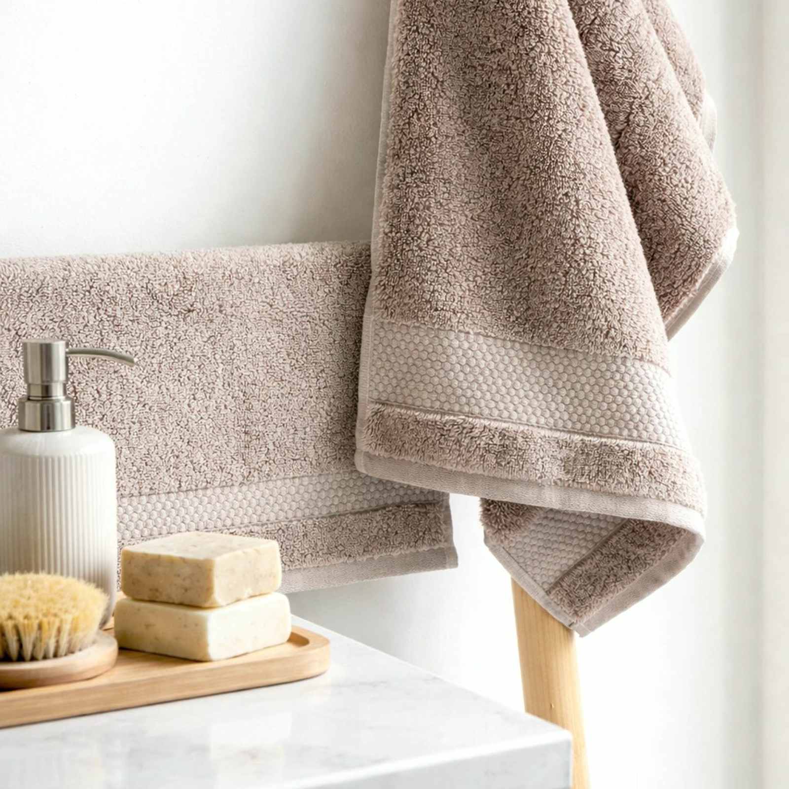 Simply Taupe Classic Turkish Solid Zero Twist Towels