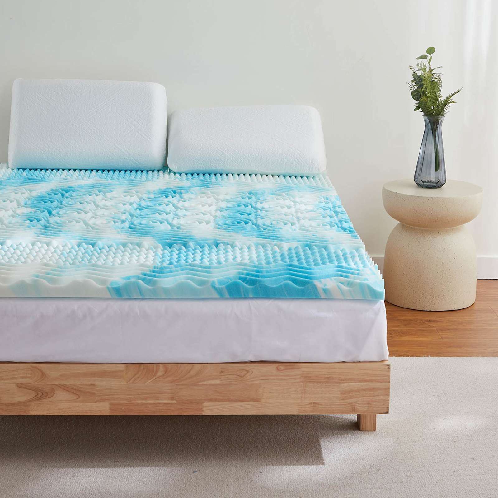 2.5" 7-Zone Cooling Gel Memory Foam Mattress Topper