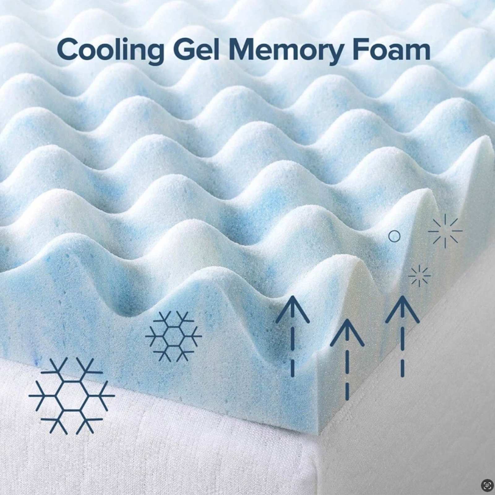 1.5" Cooling Swirl Gel Memory Foam Mattress Topper