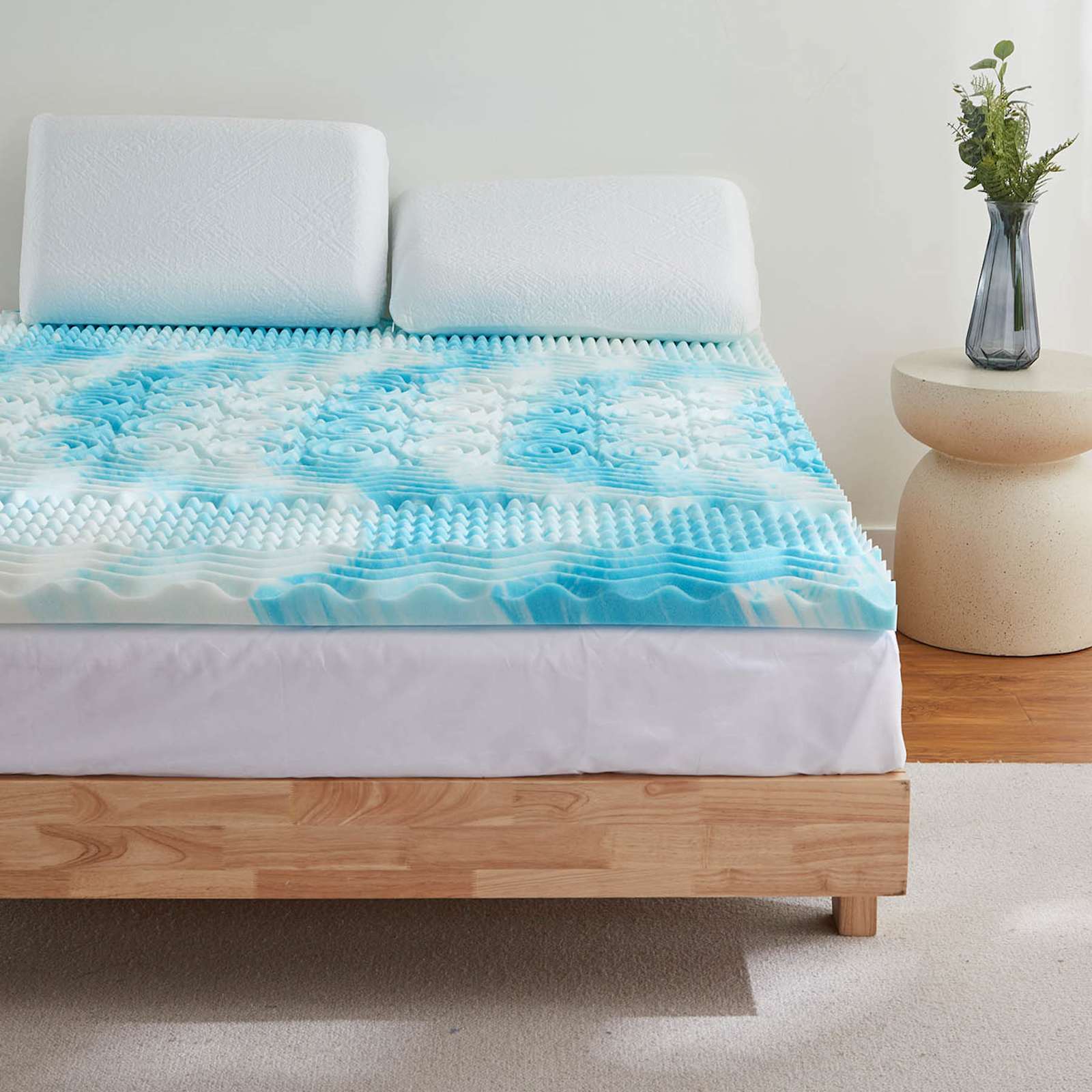 2.5" 7-Zone Cooling Gel Memory Foam Mattress Topper