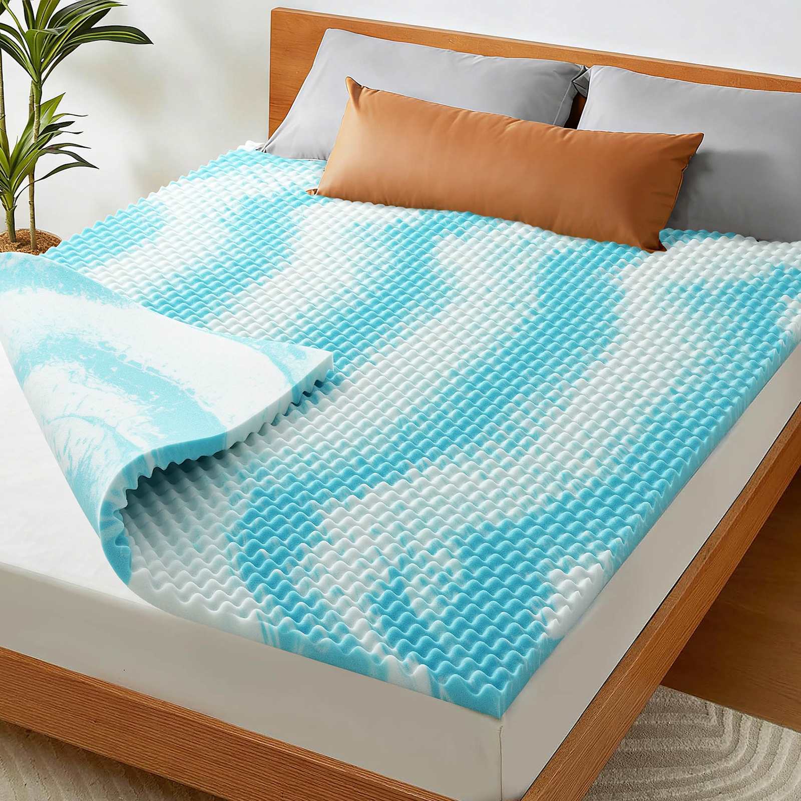 1.5" Cooling Swirl Gel Memory Foam Mattress Topper