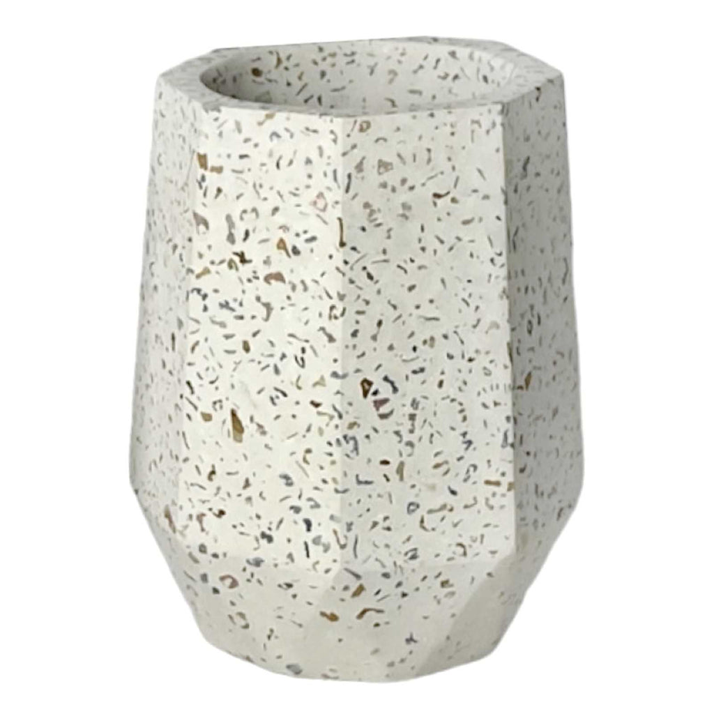 Crosby St. 4-Piece Mica White Terrazzo Cement Bathroom Set